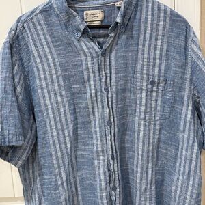 Weatherproof Blue Plaid Casual Button Down Shirt